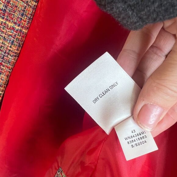 Nordstrom Colorful Tweed 100% Silk Blazer Jacket Lightweight Bold Maximal Sz XL - Picture 4 of 11